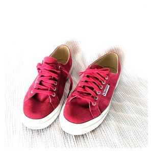 Superga red suede sneakers